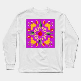 Yomim Noraim - magenta print Long Sleeve T-Shirt